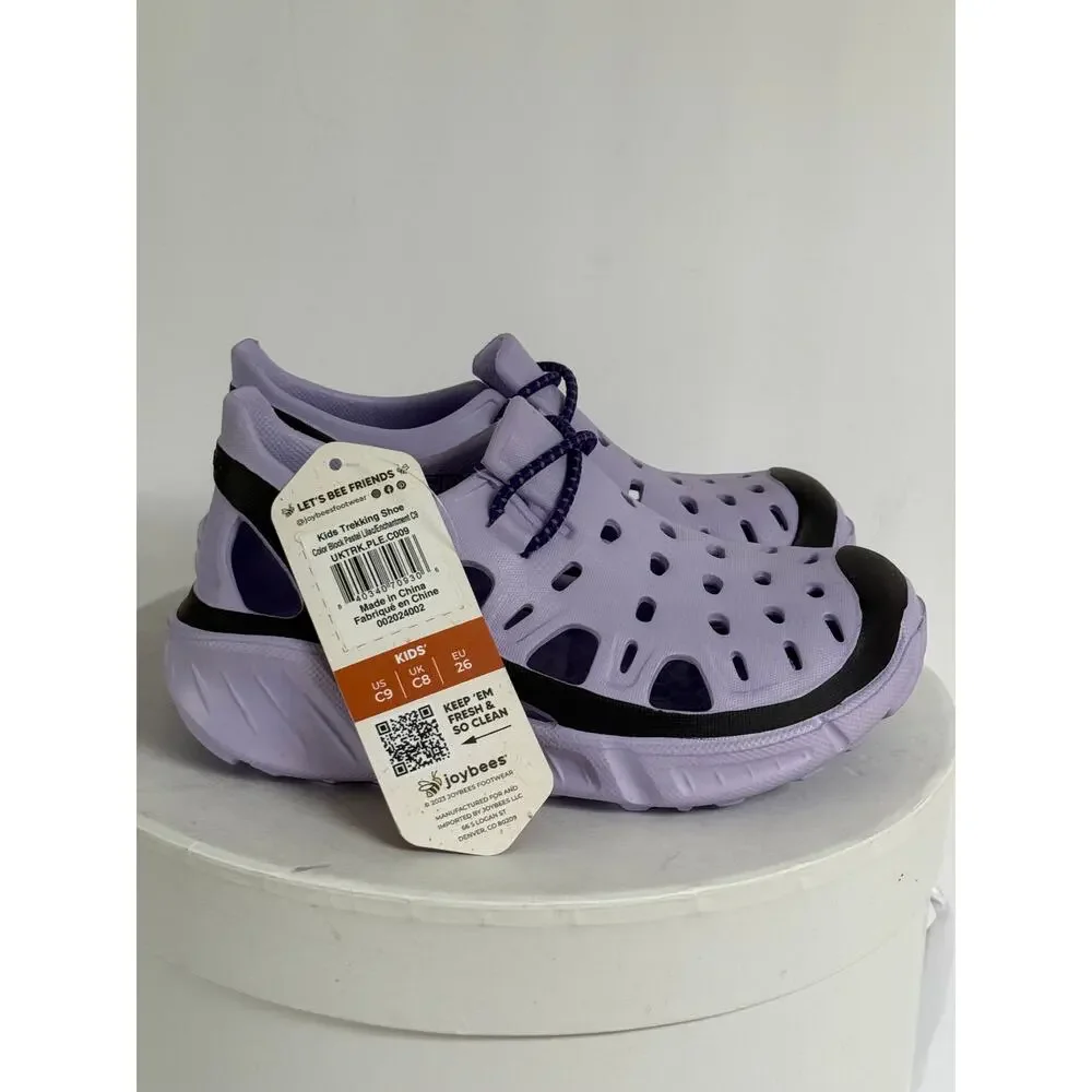 Joybees Kids Trekking Shoe Slip On EVA Water Sneaker Lilac Black Sz C9  NWT